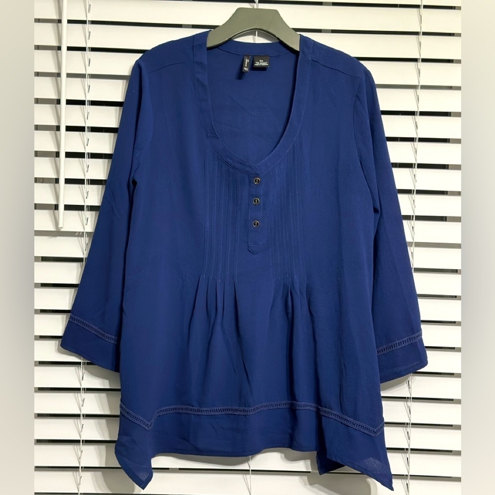 Navy Blue Sleeve Top Size 0X